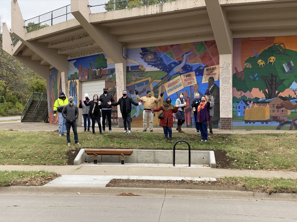 Bus stop improvements celebrated in East Lawrence Lawrence Transit