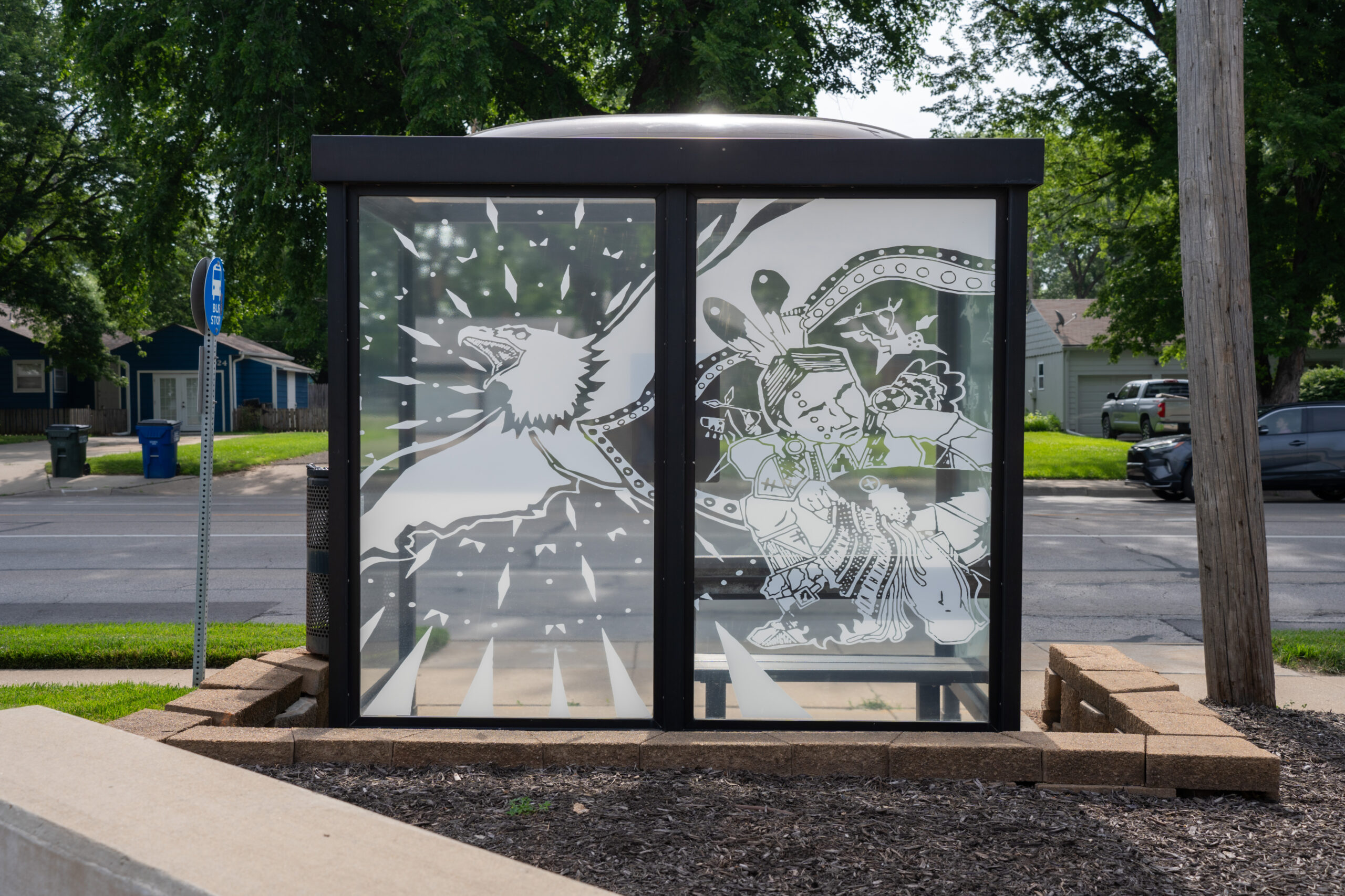 Featured image for “New art installations on bus shelters feature work by local Indigenous artists”